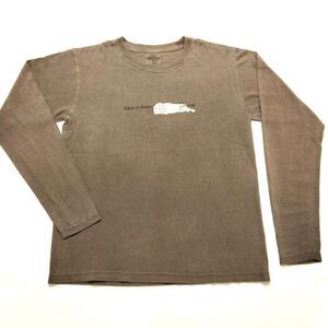 SMALL Ladies LONG Sleeve Distressed Relaxed Fit Tee - When in Doubt, Nap NEW